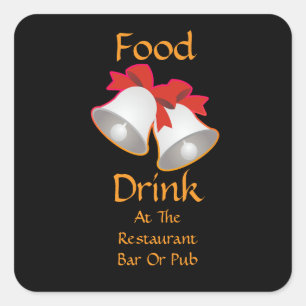 Eten Drinken Bij Restaurant Bar Of Café Bells Vierkante Sticker