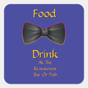 Eten Drinken Bij Restaurant Bar Of Café Das Vierkante Sticker