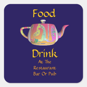 Eten Drinken Bij Restaurant Bar Of Café Theepot Dk Vierkante Sticker