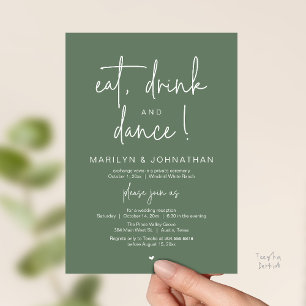 Eten, Drinken en Dansen, Moderne Trouwreceptie Kaart