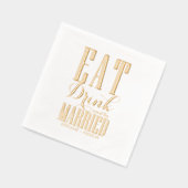 Eten, Drinken en getrouwd zijn Bruiloft Folie Servetten (Links)