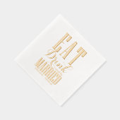 Eten, Drinken en getrouwd zijn Bruiloft Folie Servetten (Rechts)