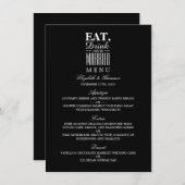 Eten, Drinken en getrouwd zijn Bruiloft Menu (Voorkant / Achterkant)