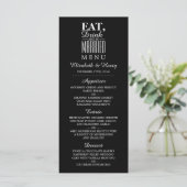 Eten, Drinken en getrouwd zijn Bruiloft Menu (Staand voorkant)