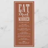 Eten, Drinken en getrouwd zijn Terracotta bruiloft Menu (Voorkant)