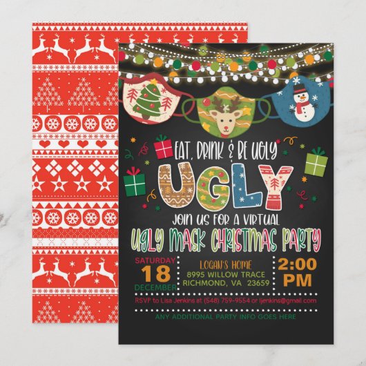 Eten, Drinken en lelijk zijn - Masker - Virtual Ch Kaart (Voorkant / Achterkant)