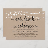 Eten, Drinken en repeteren, rustiek repetitiediner Kaart (Voorkant / Achterkant)