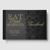 Eten, Drinken en trouwen Black Guestbook Gastenboek (Voorkant)