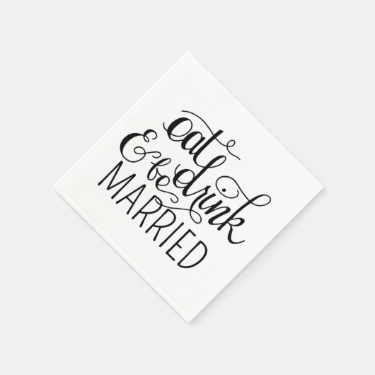 Eten, Drinken en trouwen Cocktail servetten bruilo (Hoek)