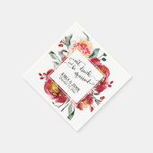 Eten, Drinken en trouwen met rode Waterverf Servet (Hoek)