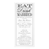 Eten, Drinken en trouwen Modern Wedding Program Reclamekaart (Voorkant)