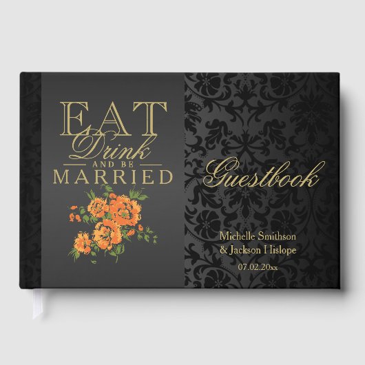 Eten, Drinken en trouwen Oranje gastenboek (Voorkant)