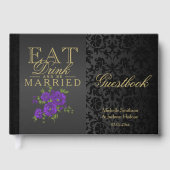 Eten, Drinken en trouwen Paarse gastenboek (Voorkant)