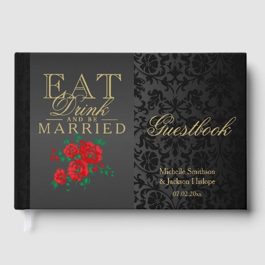 Eten, Drinken en trouwen Red Guestbook Gastenboek (Voorkant)
