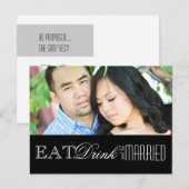 Eten, Drinken en trouwen | Save the date Aankondigingskaart (Voorkant / Achterkant)