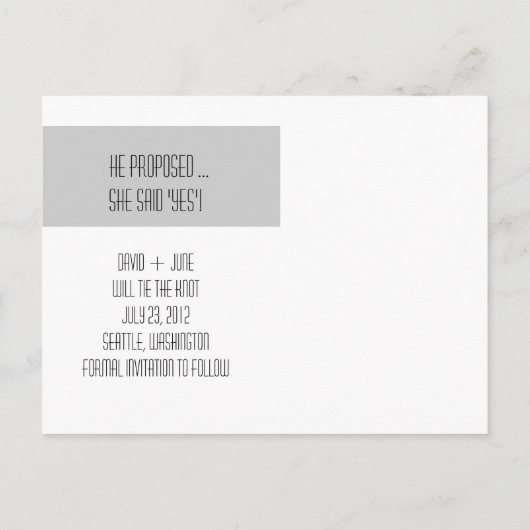 Eten, Drinken en trouwen | Save the date Aankondigingskaart (Achterkant)