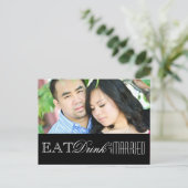 Eten, Drinken en trouwen | Save the date Aankondigingskaart (Staand voorkant)