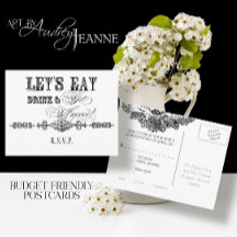 Eten, Drinken en trouwen Save the Date Briefkaarte