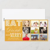 ETEN, DRINKEN EN VROLIJK ZIJN | HOLIDAY COLLAGE KA FEESTDAGENKAART (Voorkant / Achterkant)