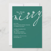 Eten, Drinken en vrolijk zijn - Kerstfeest Kaart (Voorkant)