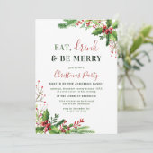 Eten, Drinken en vrolijk zijn | Uitnodiging voor k (Staand voorkant)