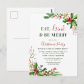 Eten, Drinken en vrolijk zijn | Uitnodiging voor k (Voorkant / Achterkant)