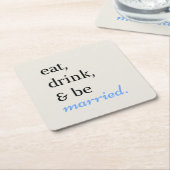 Eten, Drinken, & Getrouwd Kartonnen Onderzetters (Schuin)
