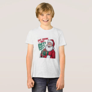 Eten Drinken Slapen wat Dieet, grappige Kerstman Tri-Blend Shirt