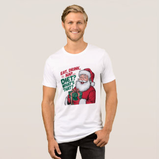 Eten Drinken Slapen wat Dieet, grappige Kerstman Tri-Blend Shirt