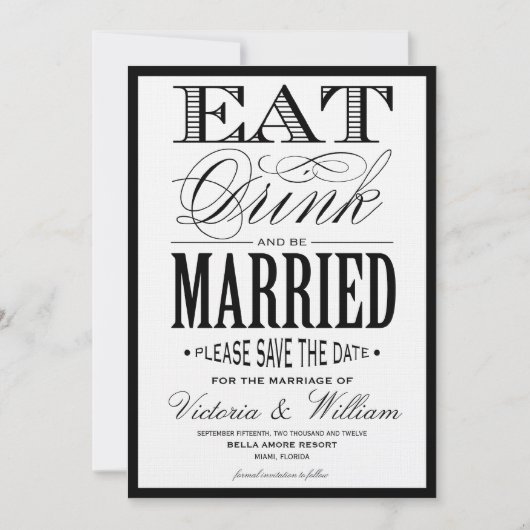 ETEN,DRINKEN | SPAAR DE DATUM AANKONDIGING (Voorkant)