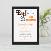 Eten drinken Thanksgiving verjaardagsfeestje Kaart (Staand voorkant)