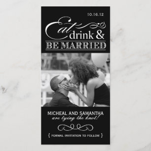 Eten, Drinken & Trouwen Bewaar de datumfotokaarten Save The Date
