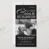 Eten, Drinken & Trouwen Bewaar de datumfotokaarten Save The Date (Voorkant)