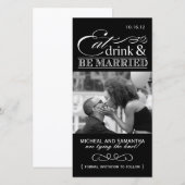 Eten, Drinken & Trouwen Bewaar de datumfotokaarten Save The Date (Voorkant / Achterkant)