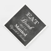 Eten, Drinken & Trouwen Chalkboard bruiloft Servetten (Hoek)