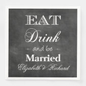 Eten, Drinken & Trouwen Chalkboard bruiloft Servetten (Voorkant)