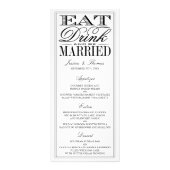 Eten, Drinken & Trouwen Modern Trouwmenu Reclamekaart (Voorkant)