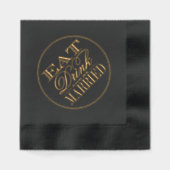 Eten, Drinken & Trouwen Modern Typografie Trouwen Folie Servetten (Voorkant)