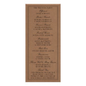 Eten, Drinken & Trouwen Rustiek Trouwprogramma Reclamekaart (Achterkant)