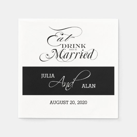 Eten, Drinken, Trouwen Trouwpapieren servetten (Voorkant)