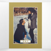 Eten, Drinken & trouwen White & Gold Wedding Suite Drieluik Uitnodiging (Binnenkant midden)