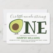 Eten één Cute Avocado 1st Birthday Kaart (Voorkant)