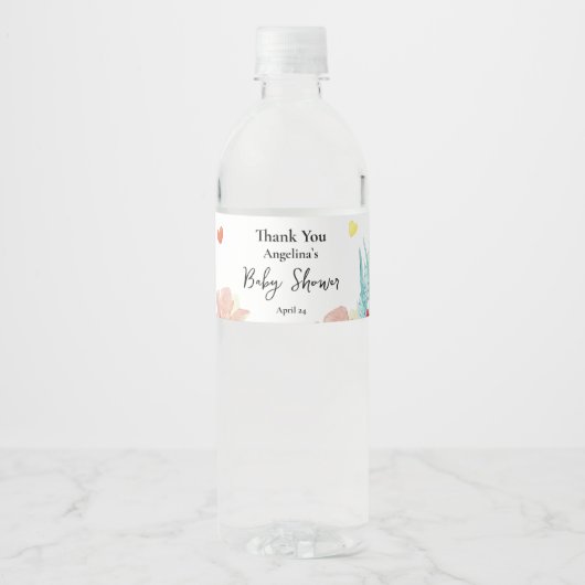 Eten en Drank Label Set met ontwerp Waterfles Etiket (Voorkant)