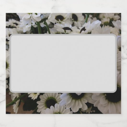 Eten en Drinken Etiket Set - Zwart & Wit Daisie (Enkel label)