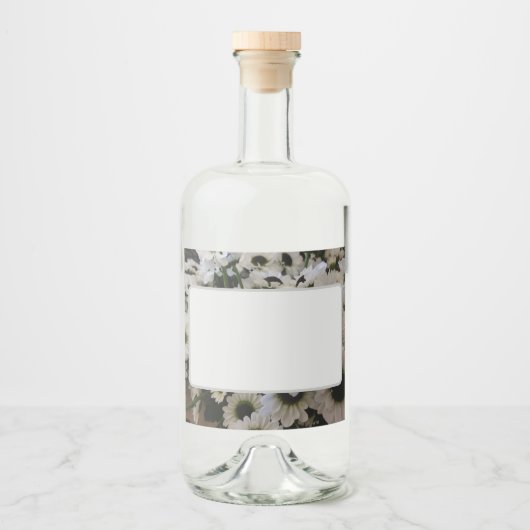 Eten en Drinken Etiket Set - Zwart & Wit Daisie (Voorkant)