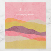 Eten en drinken Label Set abstract landschap Wijn Etiket (Enkel label)