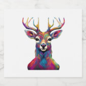 Eten en drinken Label Set - Het Kleurrijke Hert Sparkling Wijnetiket (Enkel label)