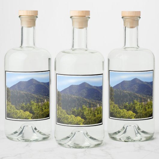 Eten en drinken Label Set Mt Tamalpais kerk Likeurfles Etiket (Flessen)