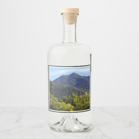 Eten en drinken Label Set Mt Tamalpais kerk Likeurfles Etiket (Voorkant)