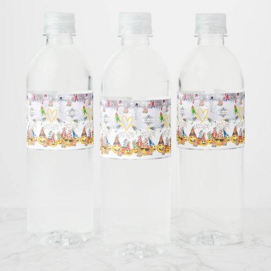 Eten en drinken Label Set Vrolijk Kerstmis Gelukki Waterfles Etiket (Flessen)